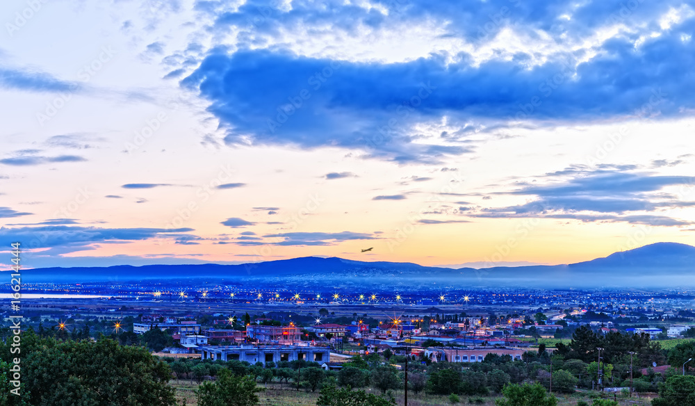 Obraz premium Thessaloniki Airport Macedonia. Dawn.