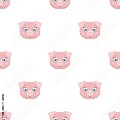 Pig muzzle icon in cartoon style isolated on white background. Animal muzzle symbol stock vector illustration.