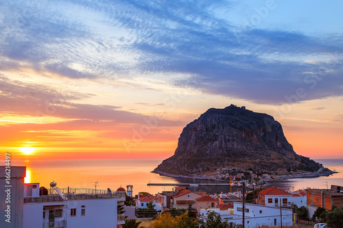 Monemvasia town in Peloponnese, Greece