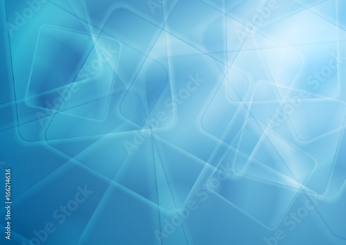 Abstract bright blue glossy squares tech background
