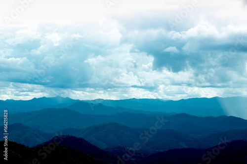 panorama viewscape with sky and Mountain View in chiangmai thailand