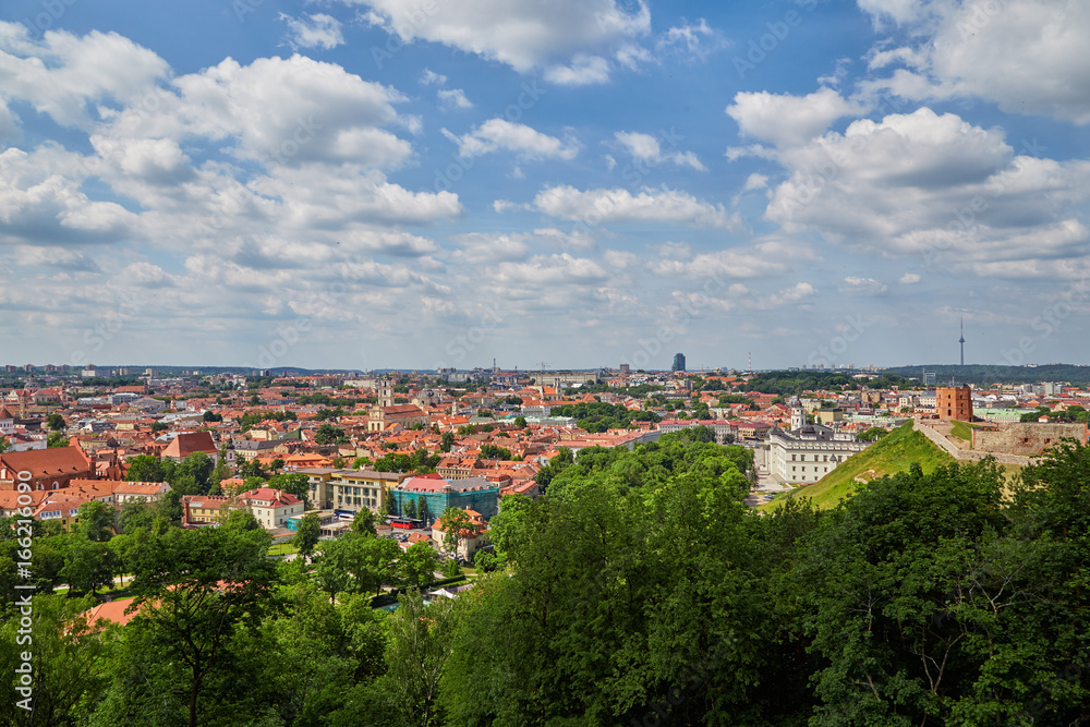 Panoramic view of Vilnius on a summer sunny day