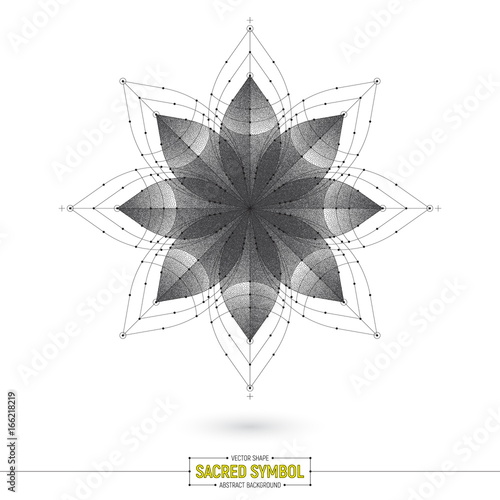 Vector Mandala Esoteric Sacred Symbol Art Illustration Isolated on White Background