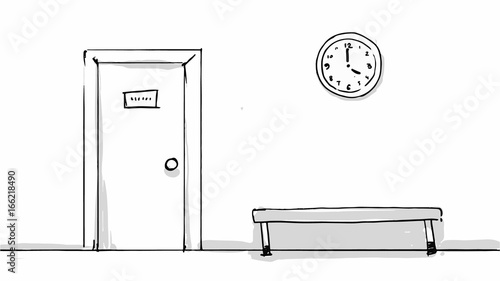 Door entrance of the appartment or office Vector sketch for cartoon, storyboard, projects