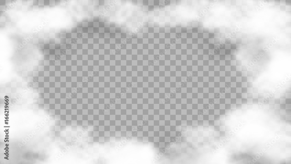 Realistic Cloud Frame On Transparent Background Stock Vector Adobe Stock