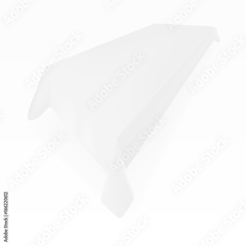 3D White Table With Tablecloth