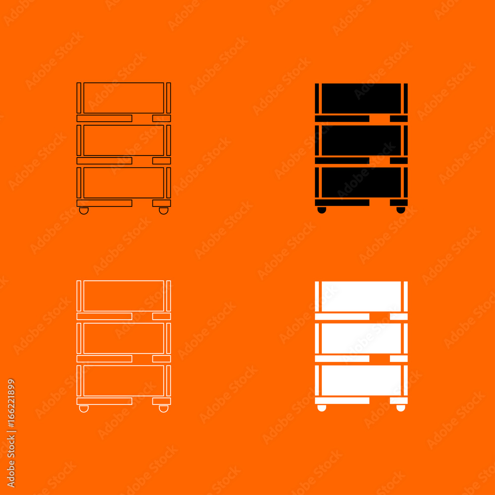 Floor rack for paper icon . Floor rack for paper icon .