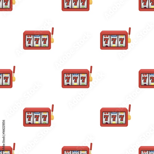A slot machine in a casino. An automatic with a lever and a dial.Kasino single icon in cartoon style vector symbol stock illustration.