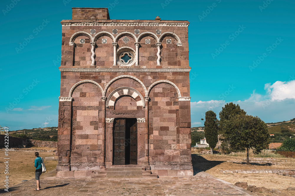 The church of Nostra Signora di Tergu in summer landscape. Sassari. Sardinia. Italy.