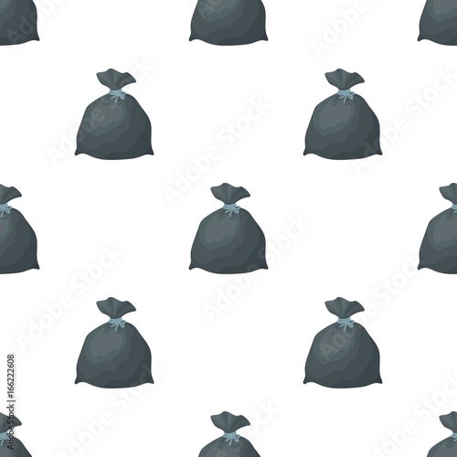 Garbage bag icon in cartoon style isolated on white background. Cleaning symbol stock vector illustration.