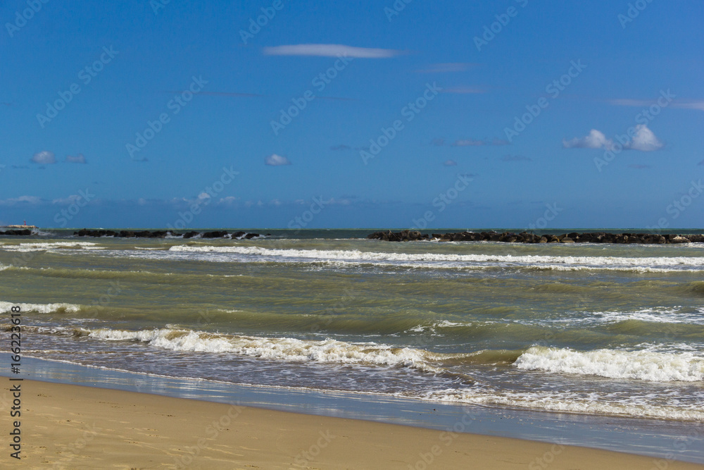 Beach with sea shaken-6