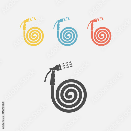 Garden hose icon. Vector illustration.