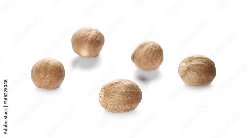 Nutmeg isolated on white background Nutmeg isolated on white background