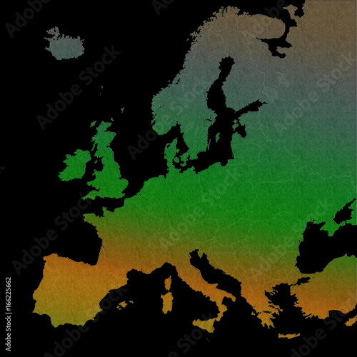 Europe continent outline silhouette map concept isolated on black background.
