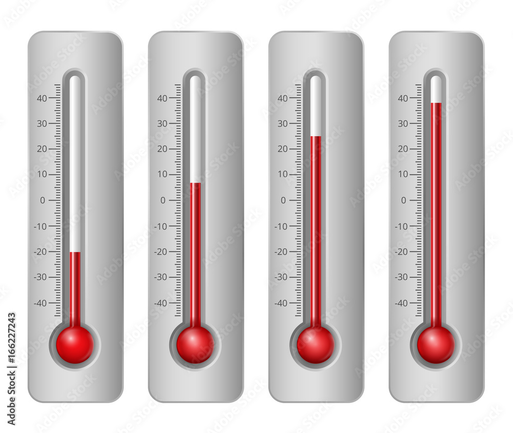 Naklejka premium Thermometers different levels