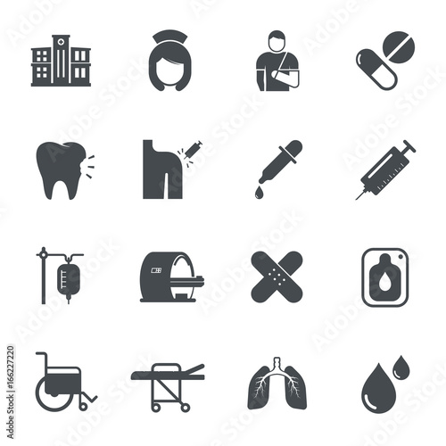 Hospital icons. Vector illu...