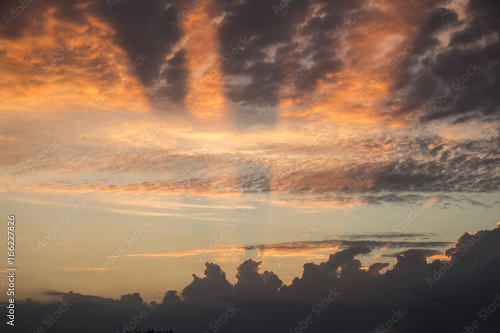 Beautiful scarlet sunset