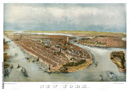 Photography New York old aerial view