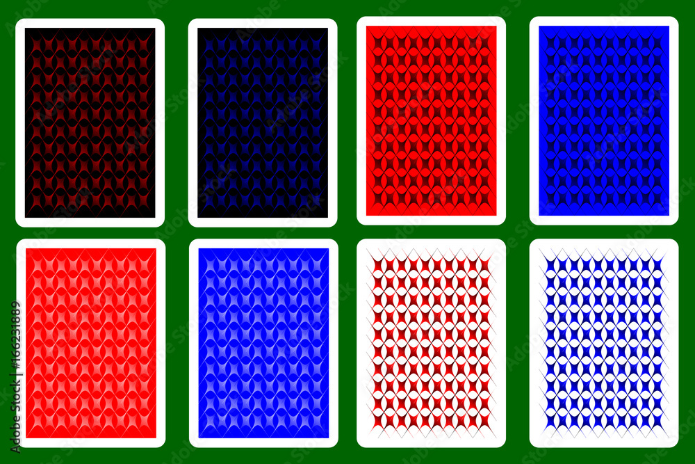 Playing Card Back Designs, vector set, Playing Card Back Designs, vector set,
