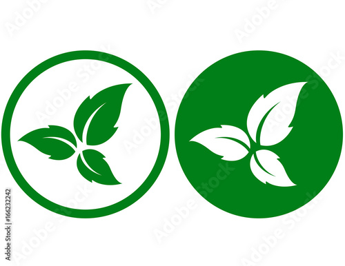eco icons with leaves