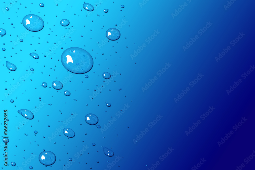 Refreshing Blue Water Drops template design background