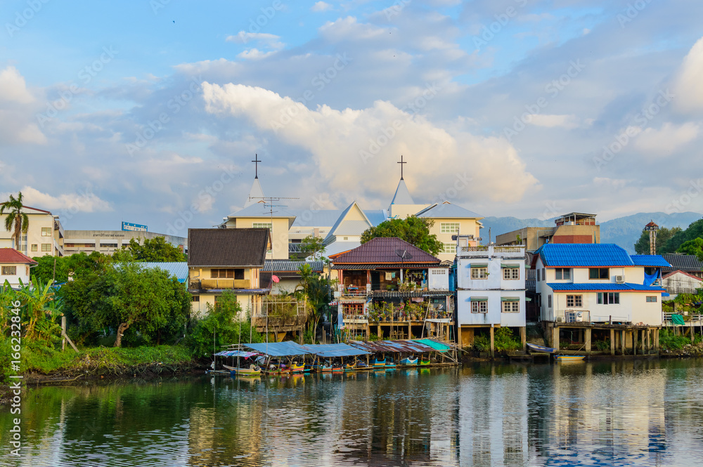 Fototapeta premium Chang town, Chanthaburi, Waterfront, Thailand
