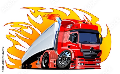 Cartoon semi truck