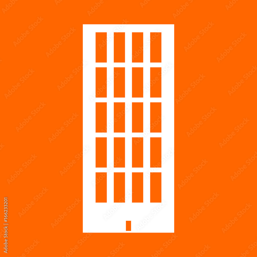 Sky tower building white icon .