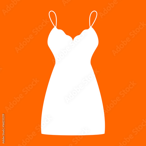 Sundress , combination or nightie white icon .