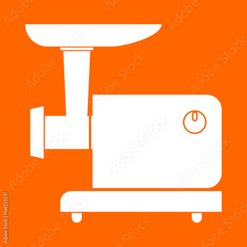 Electric meat mincer white icon .