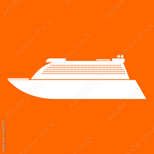 Transatlantic cruise liner white icon .