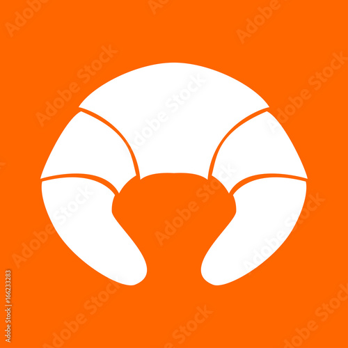 Croissant white icon .