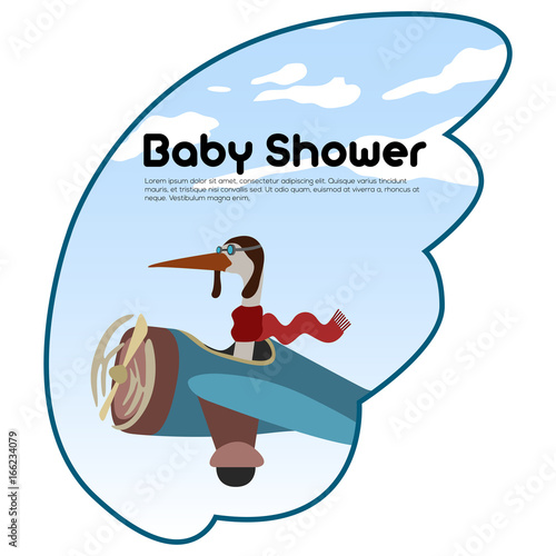 Isolated baby shower label