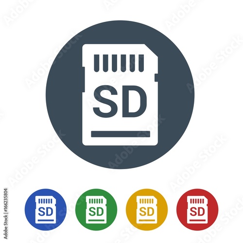 SD memory card Icon Isolated on White Background.vector illustration icon