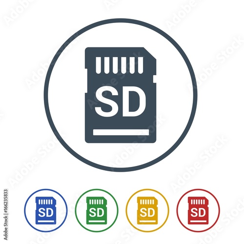 SD memory card Icon Isolated on White Background.vector illustration icon