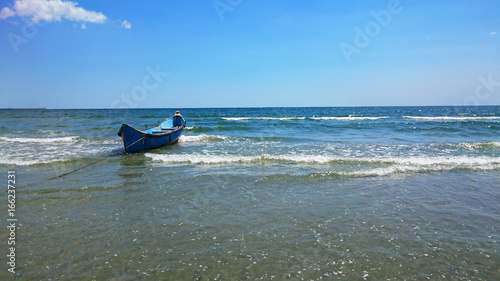 A fisher boat on the coast of the Black Sea