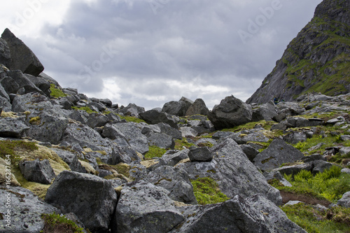 Kvalvika beach, Lofoten Islands, Northern Norway, Arctic landscapes, Northern nature, Scandinavia, rocks and sea © Ксения Ощепкова