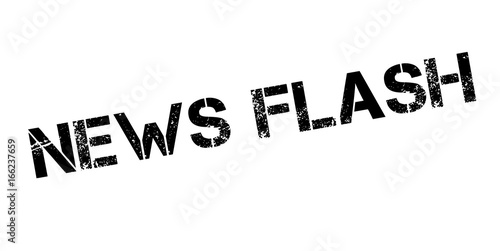 News Flash rubber stamp. Grunge design with dust scratches. Effects can be easily removed for a clean, crisp look. Color is easily changed.