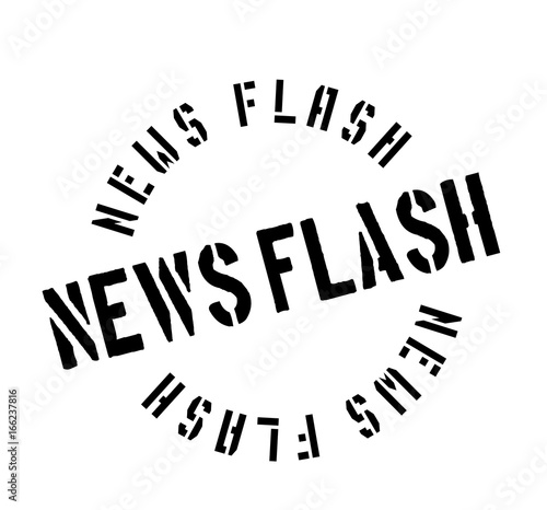 News Flash rubber stamp. Grunge design with dust scratches. Effects can be easily removed for a clean, crisp look. Color is easily changed.