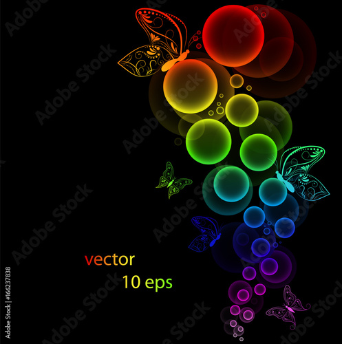 Abstract  colorful  background.Butterfly.vector