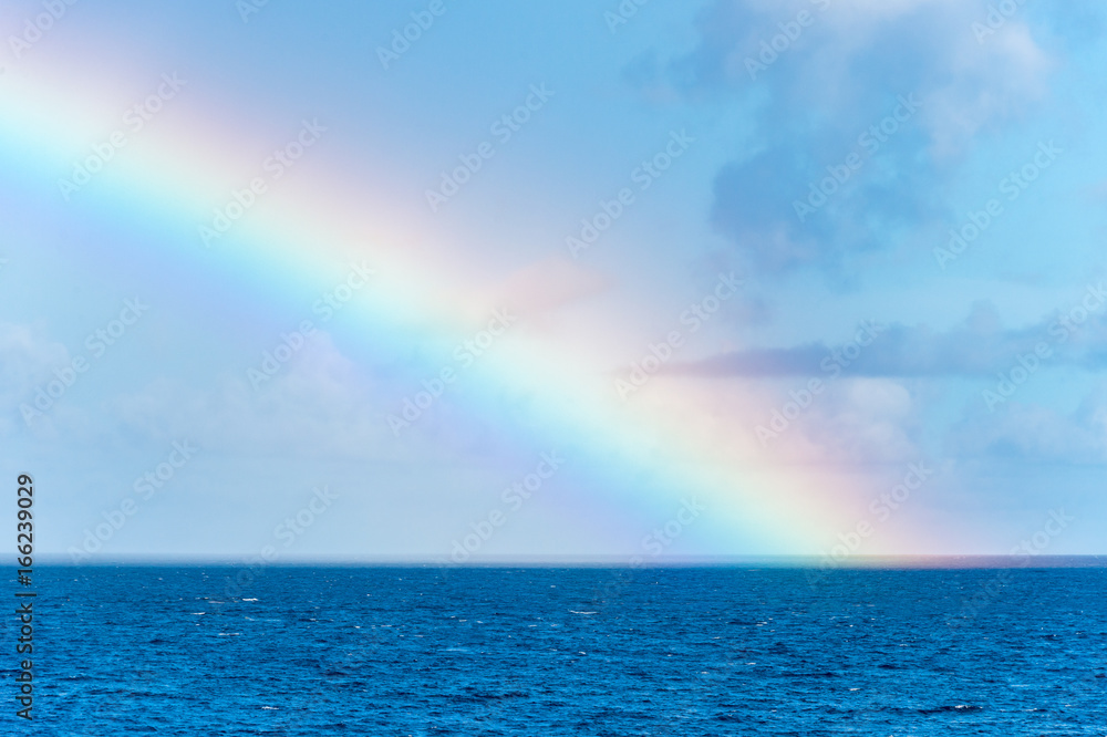Rainbow over the Caribbean Sea in Martinique