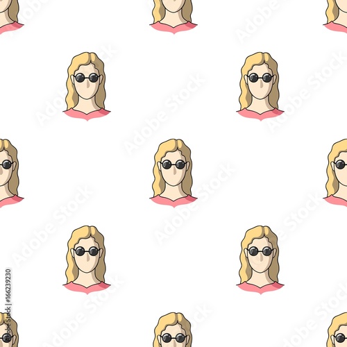 A woman with blond hair with glasses.A blind woman because of diabetes.Diabetes single icon in cartoon style vector symbol stock illustration.