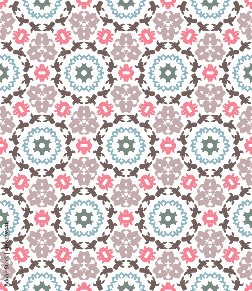 Abstract geometric pattern, floral background.