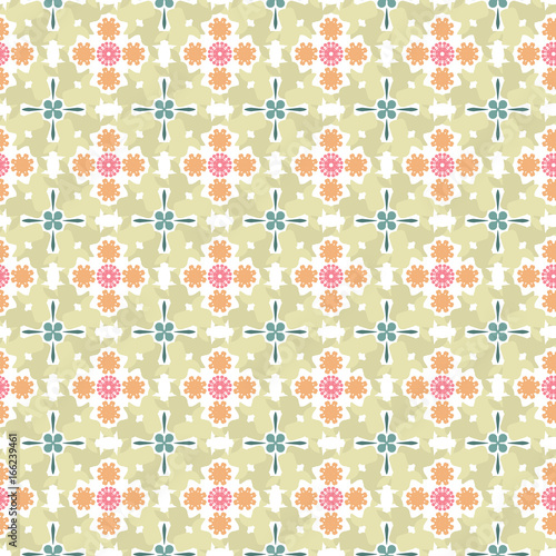 Abstract geometric pattern, floral background.
