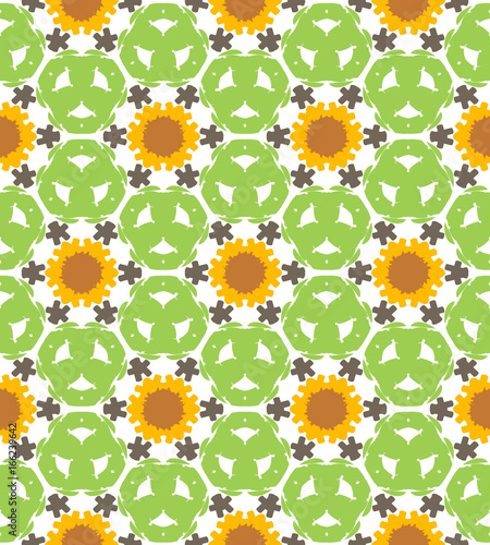Abstract geometric pattern, floral background.
