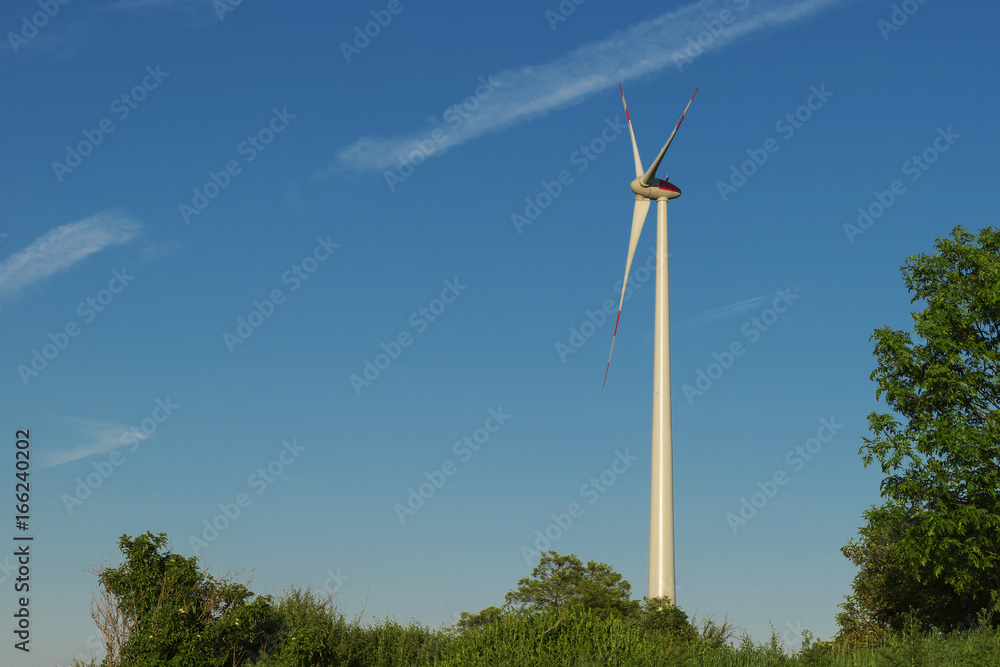 Production of alternative energy, solar panels and wind generators,in summer Production of alternative energy, solar panels and wind generators,in summer