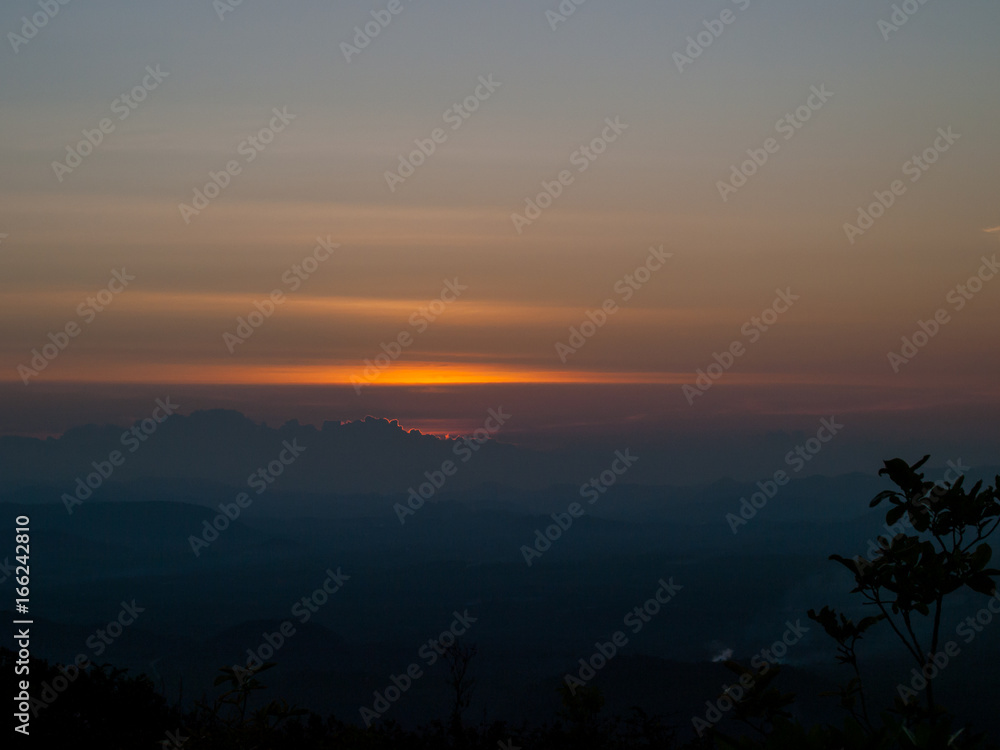 sunset view from mountain