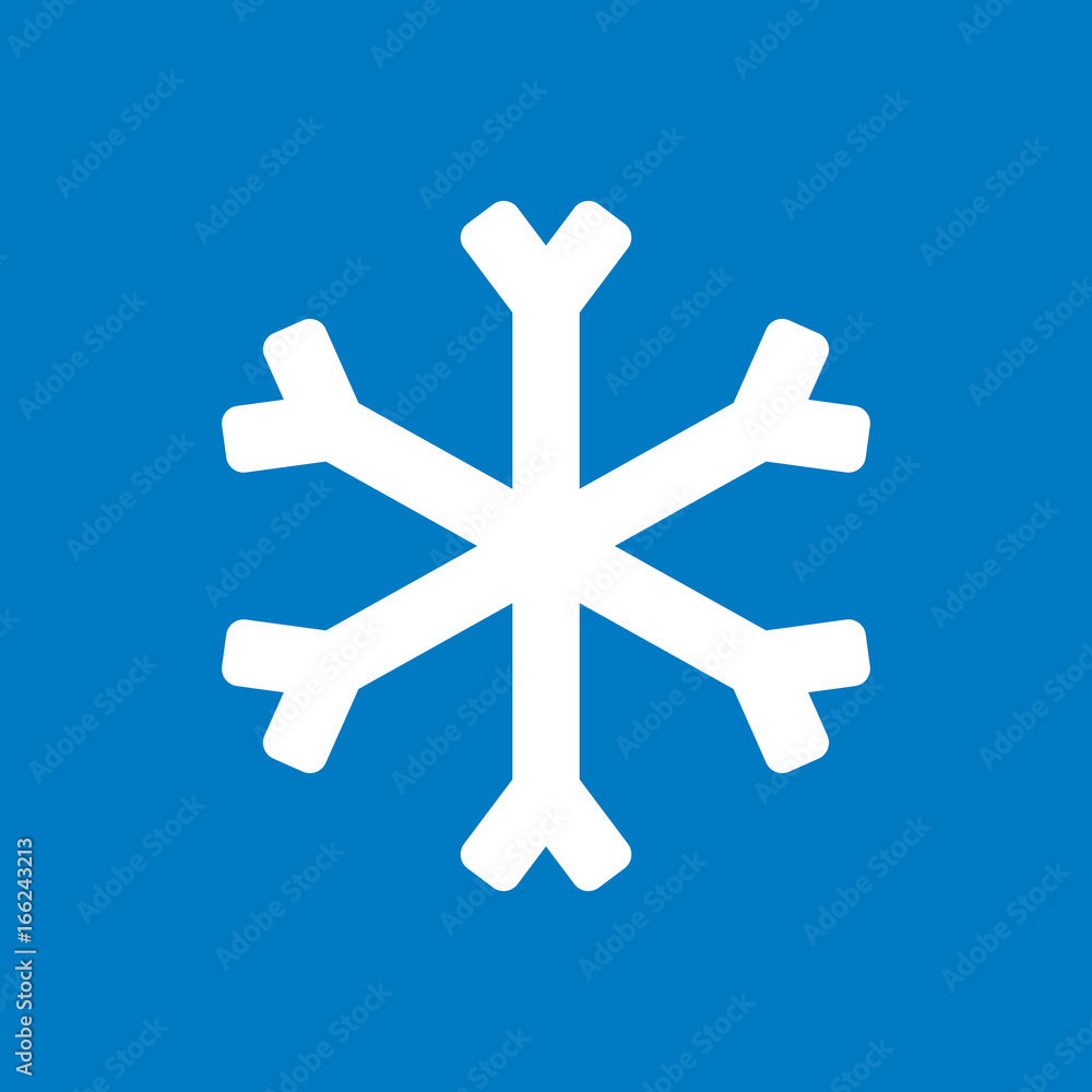 Obraz premium Schneeflocke - Piktogramm - weiß - blauer Hintergrund