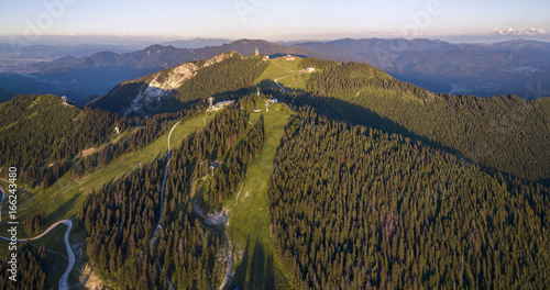 Tablou pe pânză Aerial view of Poiana Brasov in summer