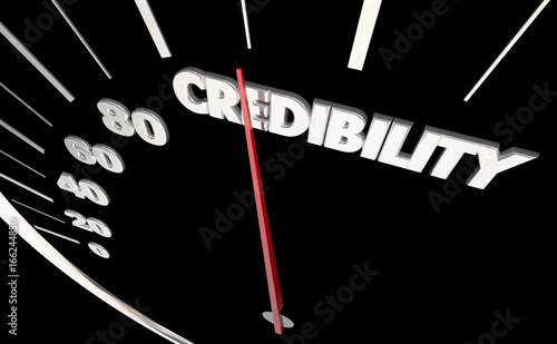 Credibility Trust Reliability Speedometer Measure Results 3d Illustration photo